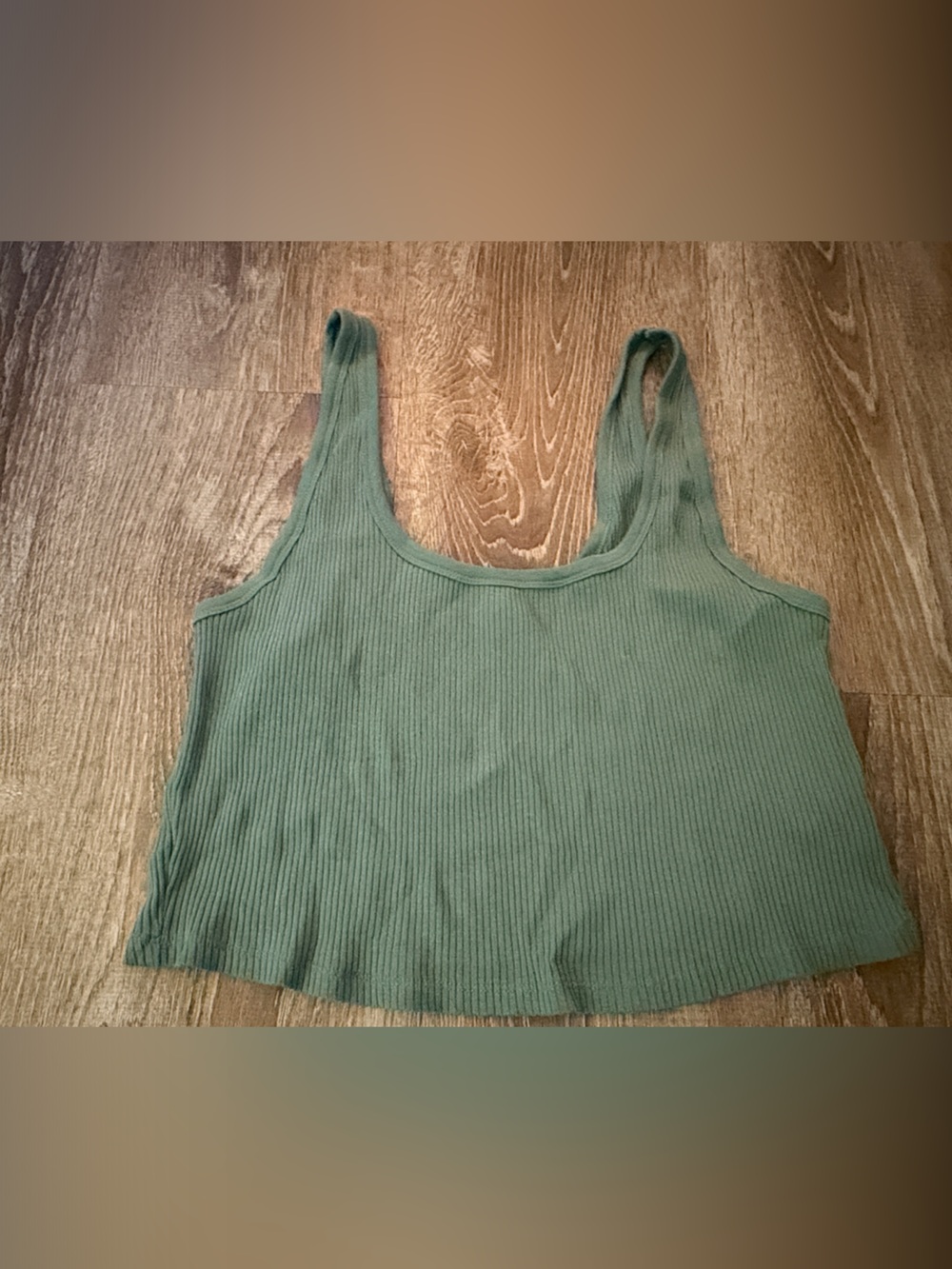 Old Navy Ribbed Scoop Tank — Sage